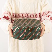 Cajas de Regalo Navideñas con Tapas, Juego de 3, Estilo Retro Kraft |   Cajas Decorativas de Cartón para Regalos y Decoración Navideña