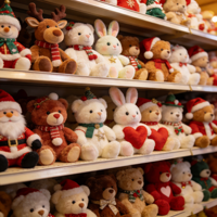 Direct leverbaar 4/8/10 inch Kerst dieren knuffels zachte pluche klauwautomaat prijs detailhandel navulling aanbod fabriek groothandel