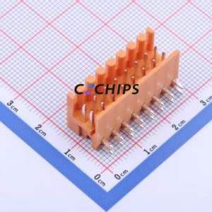 KF2EDGER-3.5-2*8P Plug-in Terminal Block Bent Lead Through Hole,P=3.5mm Connector Board-to-Board / Socket Open 2x8P 3.5mm Orange - Product Image 1