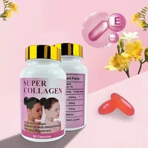 Glutathion Collagène Vitamine C Pilules Marine Collagène Peptide Capsule Et Vitamine E Marque Privée Éclaircissant Collagène Capsule