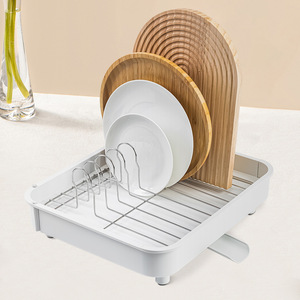 Escurridor de Cocina de Doble Capa, Escurridor de Platos de Acero Inoxidable con Bandeja, Estante de Almacenamiento con Forma Cuadrada - Product Image 1
