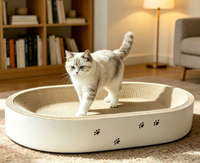 Griffoir et poteau à chat écologiques de luxe, résistants à l'usure, en carton ondulé et en carton, lit pour chat de forme ovale pour chats d'intérieur