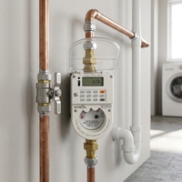 Compteur d'eau prépayé intelligent STS IP68 robuste, conception droite, en plastique fileté, garantie 2 ans