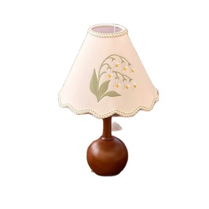 Abat-jour en tissu style crème français, forme cloche, fait main, rétro vintage, pour chambre ou salle à manger - Product Image 4