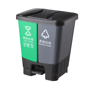 Cubo de basura doble personalizado 45l, cubo de basura operado por pedal clasificado, cubo de basura para exteriores - Product Image 1