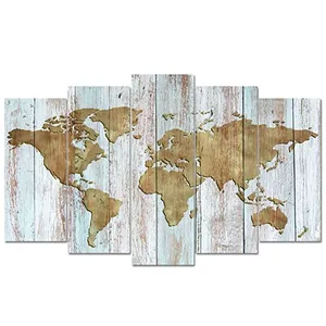 Factory price clearly good quality wooden world map wall decoration