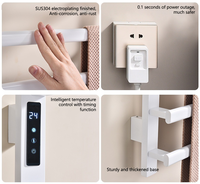 Moderno Toallero Eléctrico Blanco Mate con Estante para Toallas, Impermeable para Baño, de Acero Inoxidable 304, Calentador de Toallas