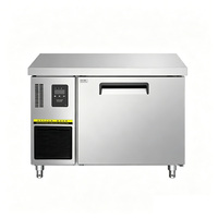 Refrigerador Comercial de Una Puerta, Congelador Bajo Mostrador, Congelador de Acero Inoxidable con Banco de Trabajo, Enfriador Comercial Bajo Mostrador
