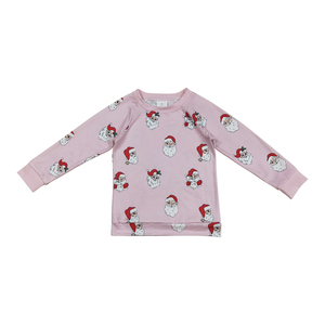 เสื้อเด็กผู้หญิงแขนยาวสีชมพูลายซานต้าคริสต์มาส ผ้าสแปนเด็กซ์ มีสินค้าพร้อมส่ง ระยะเวลาผลิตตัวอย่าง 7 วัน คุณภาพสูง ขายดี พร้อมส่ง สินค้าใหม่ - Product Image 3