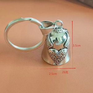 Llavero con Campana de Ángel, Cruz de Corazón y Plumas, para Coche, Moto, Motociclista, Collar con Campana para la Buena Suerte en la Carretera, Guardián - Product Image 4