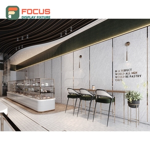 Vitrine à café grand format en bois avec façade en verre, étagère de présentation pour la vente au détail, vitrine pour torréfaction de café - Product Image 2