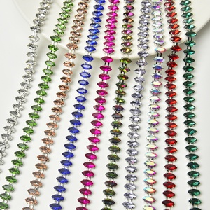 Cadena de cristal de diamantes de imitación brillante de doble hebra hecha a mano Premium de 5x10mm con cadena de cobre duradera para accesorios de joyería de moda - Product Image 4