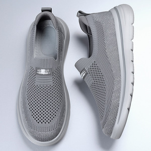Chaussures décontractées pour hommes à enfiler, avec empeigne en maille respirante, semelle EVA, talon plat, pour le quotidien et la marche - Product Image 3