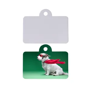 Etiqueta de perro de sublimación de tinte de aluminio blanco en blanco Impresión de doble cara nombre de identificación etiquetas para mascotas COLLAR COLGANTE ornamento