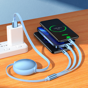 <span class=keywords><strong>Cable</strong></span> de Carga Rápida Retráctil 3 en 1 de 100W con Conductor de Cobre Puro y Logotipo Personalizado para Impresora y Teléfono Inteligente - Product Image 2