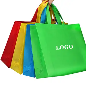 Bolso de compras reutilizable con logotipo personalizado, no tejido, ecológico