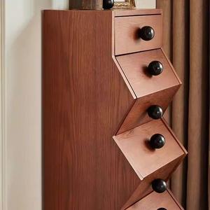 Curved Eco-Friendly Space Saving Storage Cabinet Oak Ash Wood Veneer Mid-century Pre-assembled Tall <b>Drawer</b> Classical - Product Image 4