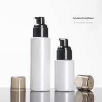 Flacon pulvérisateur en verre translucide noir et blanc nacré pour toner et crème contour des yeux, avec pompe