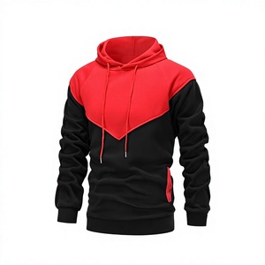 Men's Hoodie Raglan Sleeve Fleece Casual Winter Wear 100% Cotton Eco-Friendly Quick Dry 500g Black Red Pocket Design Regular Fit - Product Image 2
