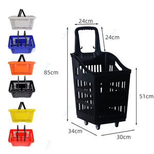 Canasta de Compras de Plástico para Supermercado, Personalizable en Color y Logotipo, Capacidad de 40/45L, con Asa Cómoda, Directo de Fábrica - Product Image 1
