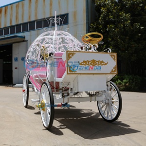 New Source Electric Pumpkin Horse Carriage for Sale White Sightseeing Special Transport Electric Pumpkin Horse Carriage - Product Image 6