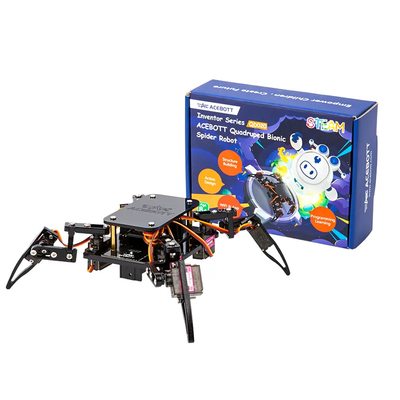 Mainan Robot ilmiah Robotlinking, UNTUK Arduino bionik Quadruped Spider Explorer Kit multi-fungsi DIY mainan pintar bangunan