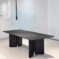 Table de négociation minimaliste en bois massif noir, rectangulaire, design moderne, de luxe, pour villa, maison, style papillon, simple