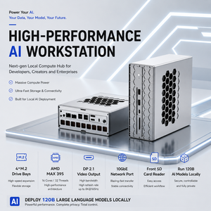 Workstation AI Mini PC <span class=keywords><strong>AMD</strong></span> <span class=keywords><strong>Ryzen</strong></span> AI Max+395 Strix Halo 128GB SSD LPDDR5x 70B Radeon 8060s Desktop Enterprise OEM ODM Garanzia 3 Anni - Product Image 1