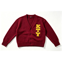 Pull en maille de qualité supérieure pour homme, style preppy, broderie en chenille, pull pour homme