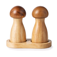 Ensemble moulin à sel et poivre en bois avec réglage de la grosseur pour cuisine, comptoir, café, hôtel, restaurant – Outil de mouture manuel pour assaisonnements