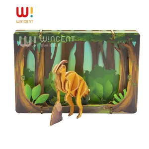 Wincent Handmade Assemble Toys Low MOQ Dinosaur Series Cool Wood Building Model Birthday Gifts Adult Wooden Puzzles