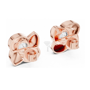 Pendientes de Diamantes con Diseño de Molinillo Escultural, con Piedra Central Redonda y Cierres de Rosca Seguros, Joyería Fina Elegante y Minimalista - Product Image 6