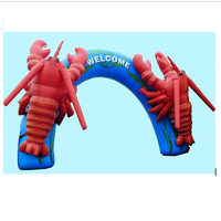 Publicité attrayante gonflable écrevisses crevettes danseur d'air homard Animal marin gonflable ciel danseur agitant main Tube homme