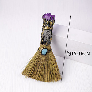 Mini <span class=keywords><strong>scopa</strong></span> di cristallo di ametista naturale-decorazione fatta a mano della <span class=keywords><strong>scopa</strong></span> della <span class=keywords><strong>strega</strong></span> di Halloween con dettagli Geode viola - Product Image 5