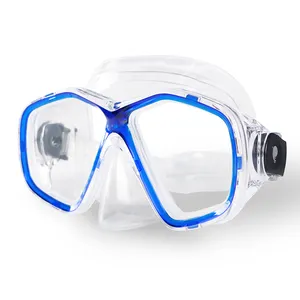 스쿠버 기어 강화 유리 블루 투명 실리콘 다이빙 마스크