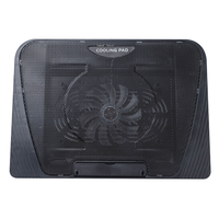 Momi Tapis de refroidissement silencieux pour ordinateur portable de jeu avec grands ventilateurs Support métallique stable 2 USB alimenté Pratique Refroidisseur pour ordinateur portable