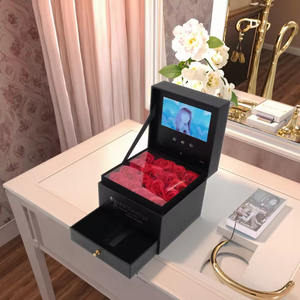Luxe 4.3 Inch Lcd-Scherm Stijve Doos Ring Sieraden Rose Bloem Verpakking Custom Video Geschenkdoos Met Lade - Product Image 6