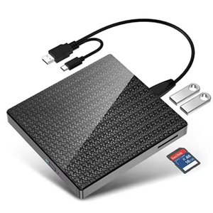 Unidad óptica externa USB3.0 tipo C <span class=keywords><strong>DVD</strong></span> CD Burner Drive Writer Plug and Play con lector de tarjetas TF SD para Macbook Laptop Desktop - Product Image 1