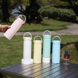 2026 Luxury Modern Stainless Steel Water Bottle Wholesale Custom Logo Vacuum <b>Insulated</b> <b>Flask</b> Matte Finish Portable Handle - Product Image 3