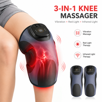 Eveekon Smart Kniemassagegerät mit Wärme Vibration Rotlichttherapie 660nm 850nm Therapie Wiederaufladbare Kniebandage zur Gelenkpflege