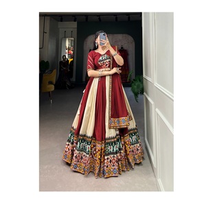 ผ้าเรยอนผ้าไหมพิมพ์ลายสำหรับออกงานชุดเจ้าสาว lehenga choli - Product Image 1