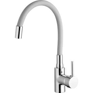 Mezclador de fregadero de una sola palanca negro MALDIVE con caño de goma flexible duradero para uso doméstico - Product Image 1