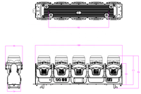 IP65 Wasserdichtes TORNADO TB 5 IP Bühnenlicht 5x120W RGBL LED Moving Head Light DMX512 für Konzerte und Events