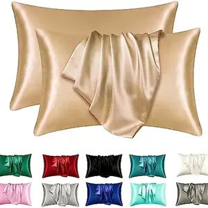 Colore personalizzato regali di natale federa di seta morbido e comodo doppio lato busta tinta unita federa di seta federa - Product Image 1
