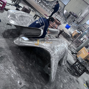 ประติมากรรมสแตนเลสขัดเงาสมัยใหม่ J272 สำหรับตกแต่งบ้านตัวอย่าง ห้องนั่งเล่น ที่นั่งโลหะ ตกแต่งแบบนามธรรม - Product Image 4