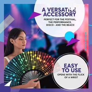 Handfan Glitter Bag Hand Fan Decorative Folding Fans Handheld Festival Fan With Bag for Women Club Dance Party - Product Image 2