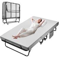 Lit pliant moderne à cadre métallique robuste avec matelas en mousse à mémoire de forme de 5 pouces, durable et extensible pour chambre à coucher – Offre Spéciale