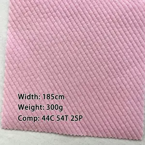 44 Cotton 54 Polyester 2 Spandex 300g Elastic Twill Waffle Fabric Winter Casual Wear Hoodie Knitted Jacquard Fabric