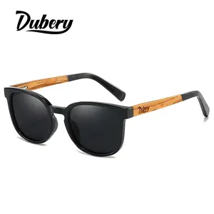 DUBERY2024新しいゼブラパターンウッドフレームサングラス女性ファッション木製偏光サングラス男性用D260