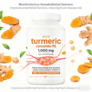 Curcumin kapsülleri (şişe başına 120) endotel fonksiyonunu iyileştirmek ve kalp hastalığı riskini azaltmak için kullanılır - Product Image 6
